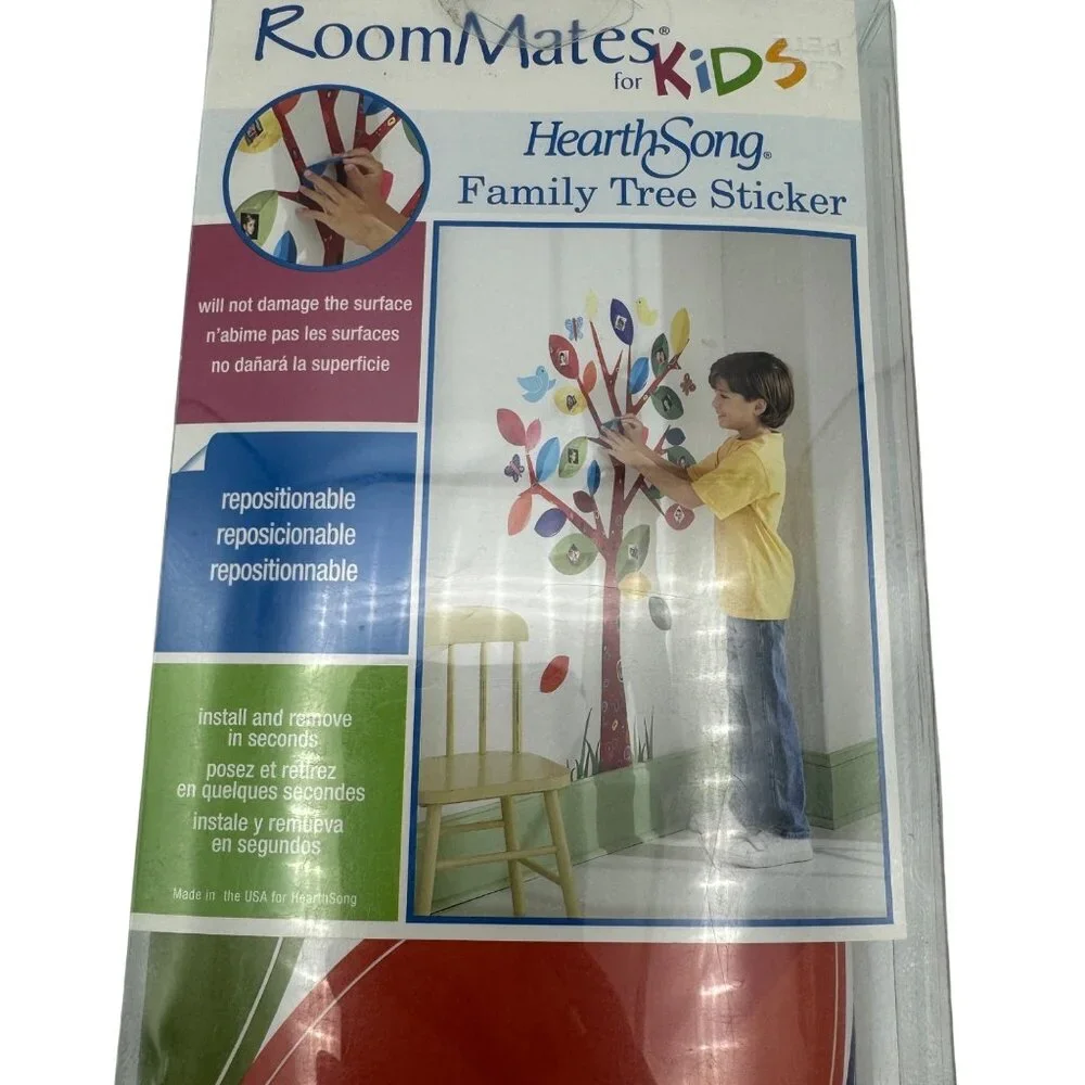 Roommates Kids Hearthsong Family Tree Removable Reusable Wall Sticker 48 Pieces